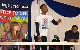 Tottenham rights activist Scott with report co-authors Clarke (left) and Williams (right) -LBWPhoto