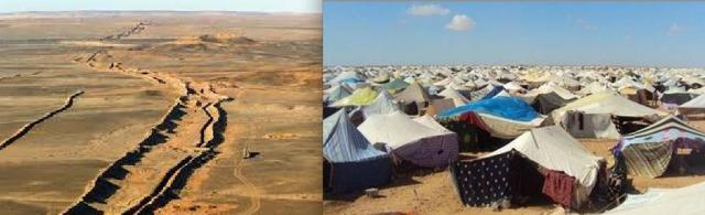 Sahrawi refugee camp in Algeria, and Morocco's not-so-great wall fencing of the Polisario-controlled zone in Western Sahara