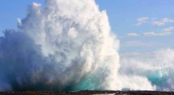 A methane hydrate deposit erupts suddenly from the sea floor off the northern coast of Norway