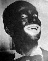 White singer Al Jolson in blackface