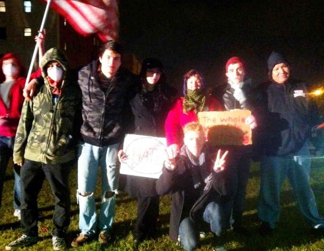 Everyone in this photo was arrested at Occupy Tulsa on Nov. 3. Five Occupy OKC went to the pokey that night, including Ventura