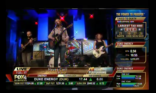 Hayes Carll and band on Fox-TV's "Imus in the Morning"