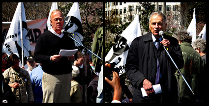 Chris Hedges, left, and Ralph Nader