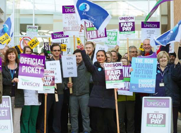 Norwich and Norfolk University Hospital workers on strike