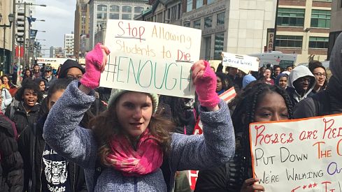 'Walkout' march in Philadelphia - a city where school officials did not penalize participants. LBWPhoto
