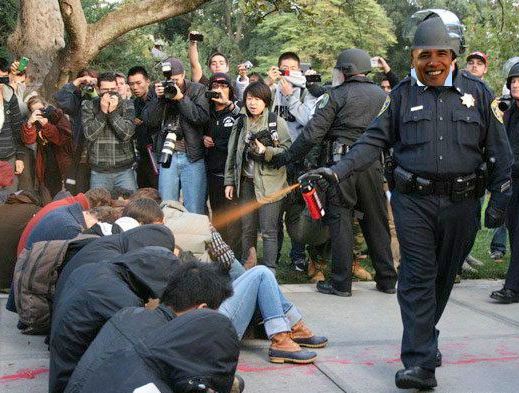 Through his silence alone, Obama is condoning the police abuse of demonstrators of the Occupy Movement