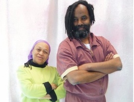 Pam Africa with Mumia Abu-Jamal following the latter's transfer from Pennsylvania's death row to the general prison population