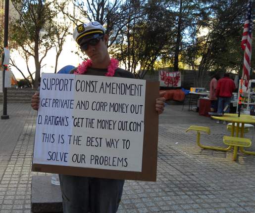 Gone but not forgotten, Street Poet died, apparently in his sleep, at the Oklahoma City occupation (photo courtesy Occupy OKC)