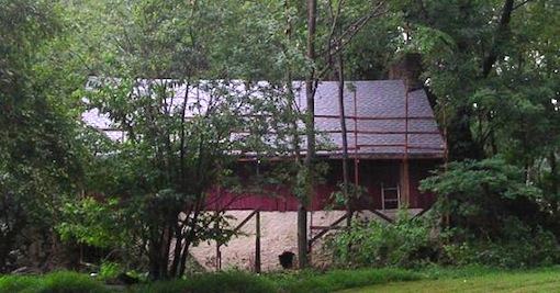 The Lindorff barn, in the midst of a re-roofing project by the author