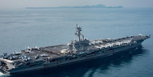 The USS Carl Vinson, somewhere in the Pacific...or the Indian Ocean