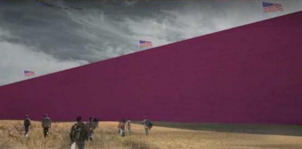 A Mexican architect's drawing of a design for Trump's wall. It would make a much better dike than a border fence